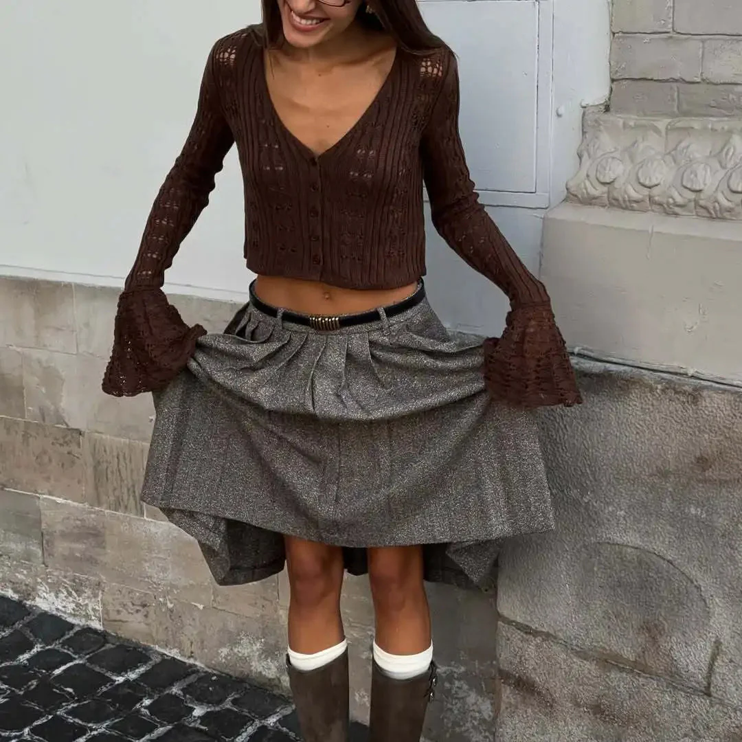 Coasting Through Hollow Out Knitted Cardigan - Image 17