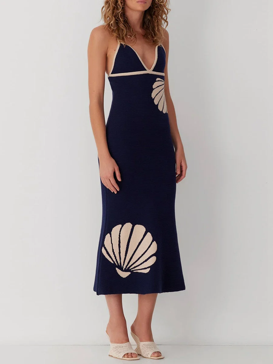 Colette Knit V Neck Dress - Image 9