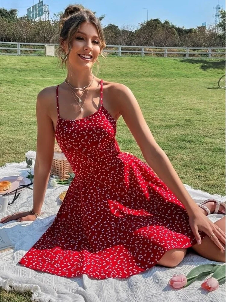 Confetti Crisscross Floral Backless Dress - Image 3
