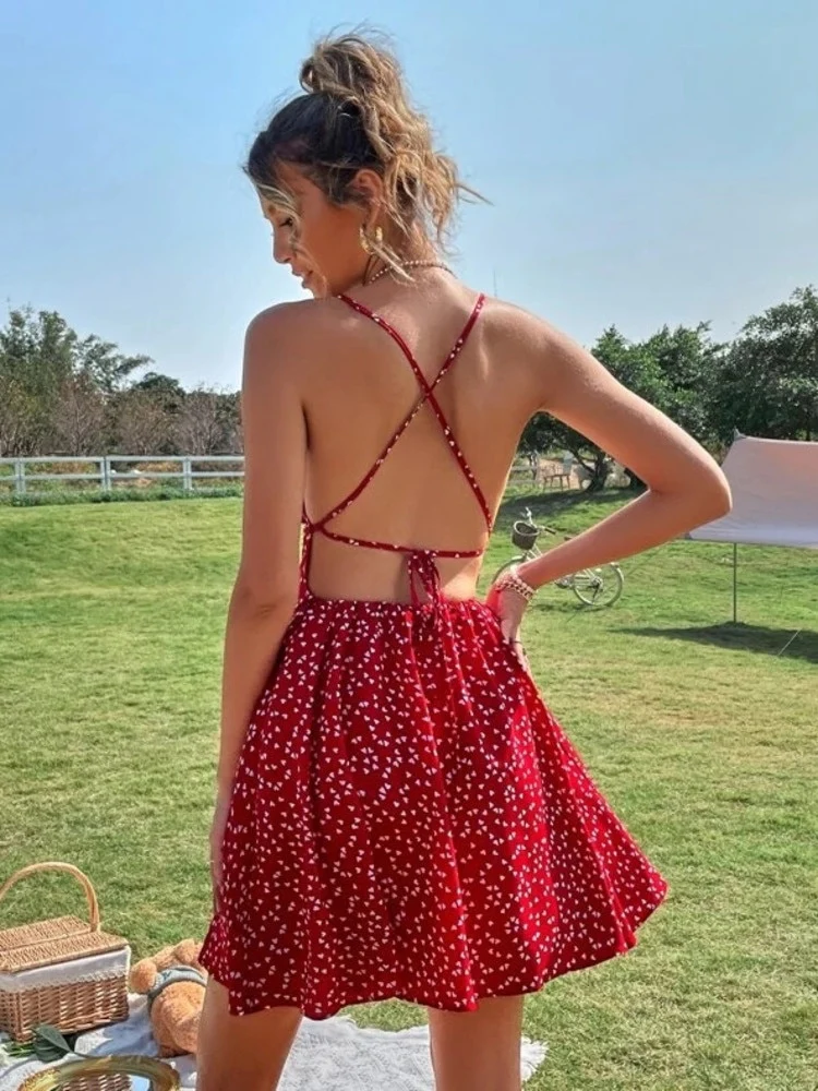 Confetti Crisscross Floral Backless Dress - Image 5