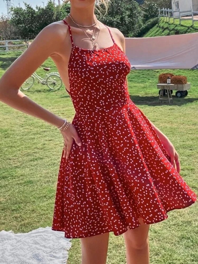 Confetti Crisscross Floral Backless Dress - Image 6
