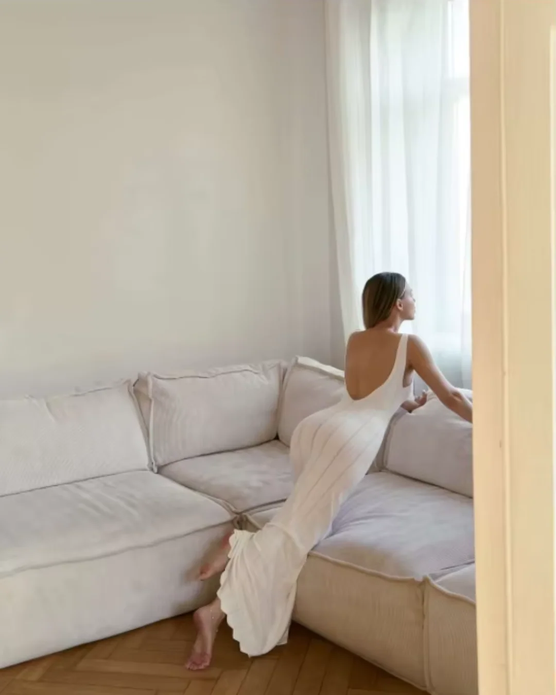 Coronado Backless V Neck Knitted Dress - Image 14