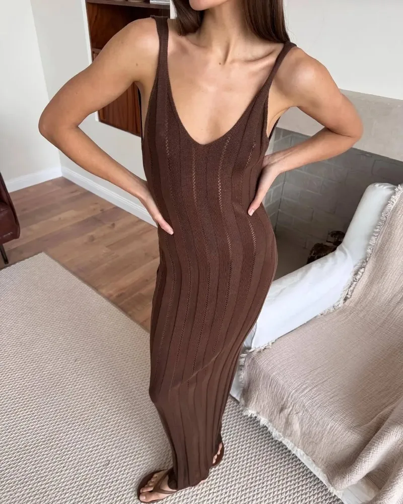 Coronado Backless V Neck Knitted Dress - Image 18