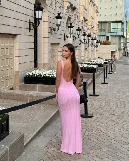 Coronado Backless V Neck Knitted Dress - Image 24