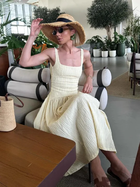 Country Belle Pleated Midi Dress - Image 5