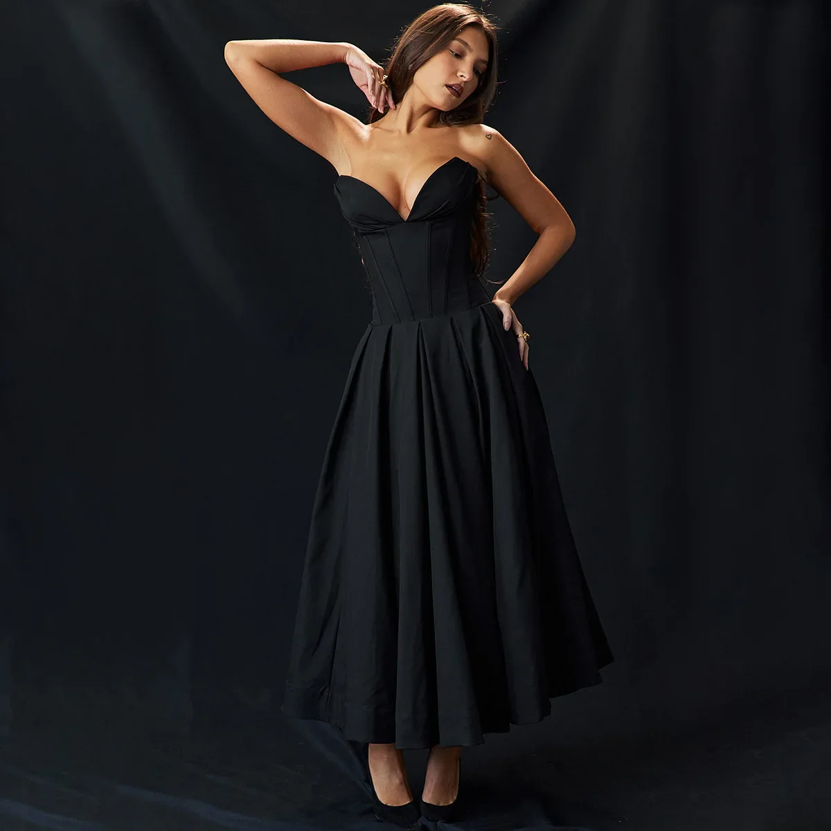 Dark Desire Corset Midi Dress - Image 11