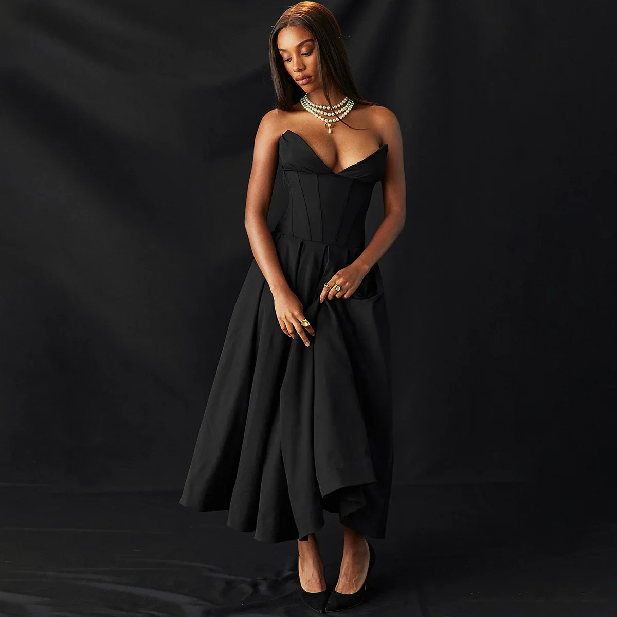 Dark Desire Corset Midi Dress - Image 12