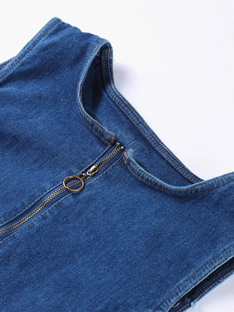 Day Dreaming Denim Heart Backless Jumpsuit - Image 10