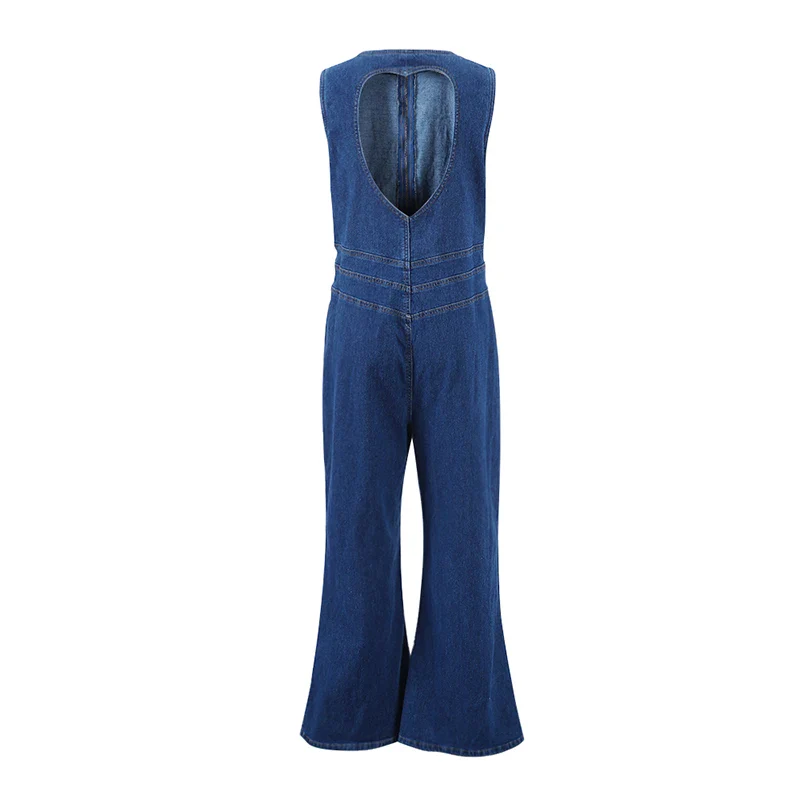 Day Dreaming Denim Heart Backless Jumpsuit - Image 13