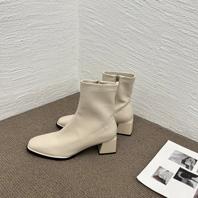 Declan Square Toe Leather Boots - Image 10