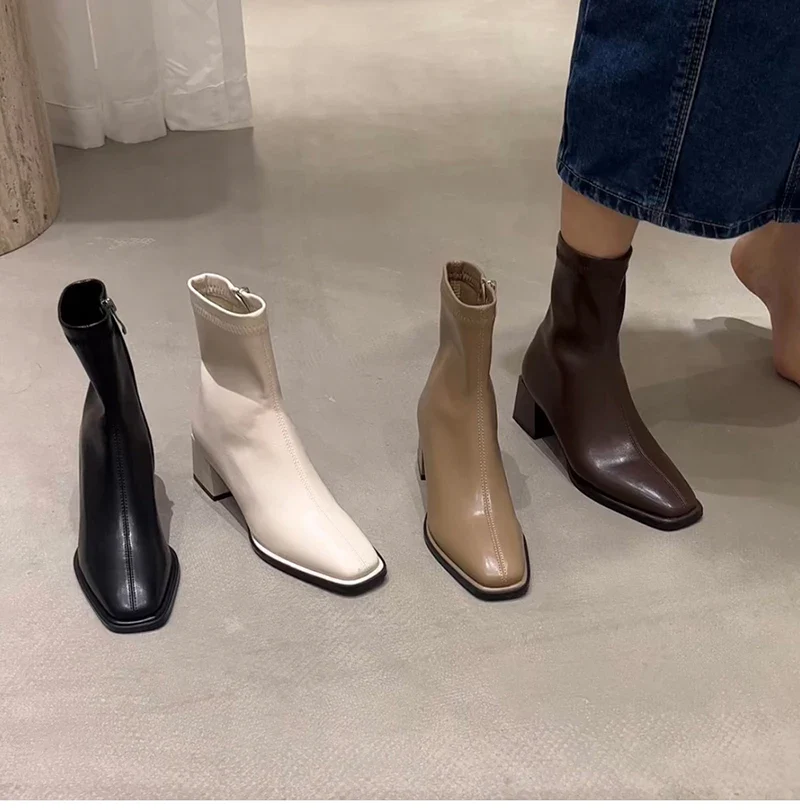 Declan Square Toe Leather Boots - Image 11