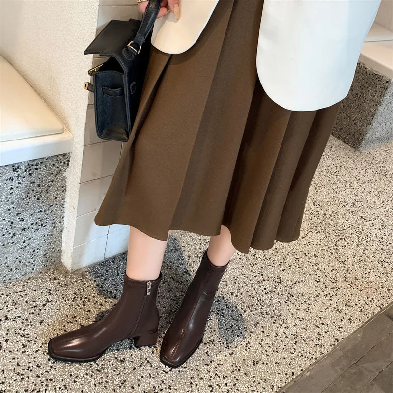 Declan Square Toe Leather Boots - Image 14