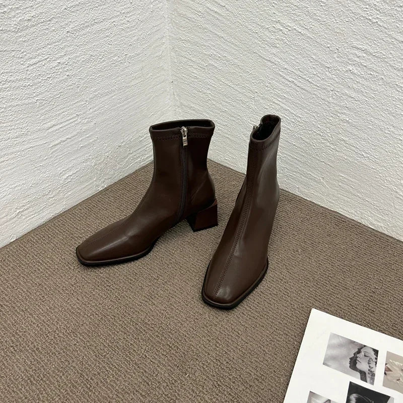 Declan Square Toe Leather Boots - Image 15