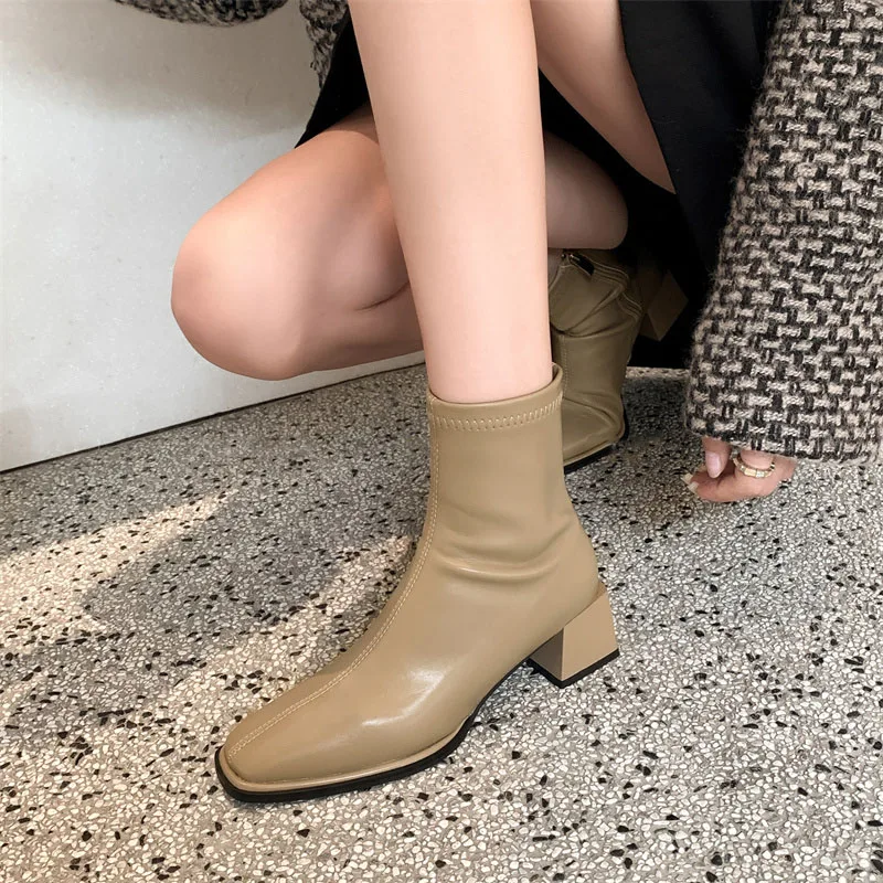Declan Square Toe Leather Boots - Image 17