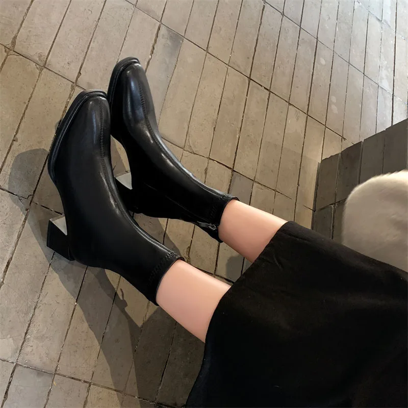 Declan Square Toe Leather Boots - Image 2