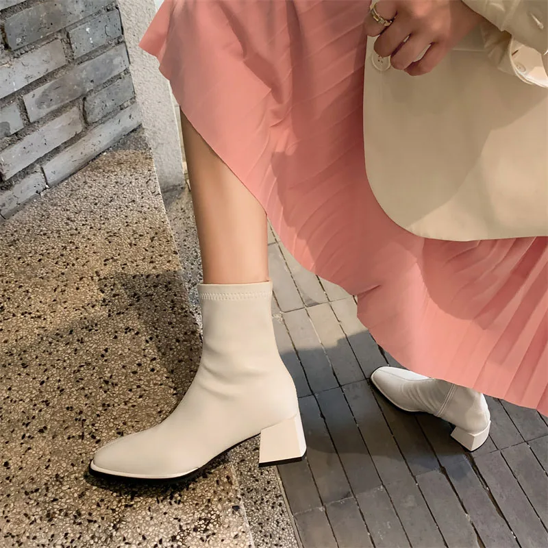 Declan Square Toe Leather Boots - Image 8