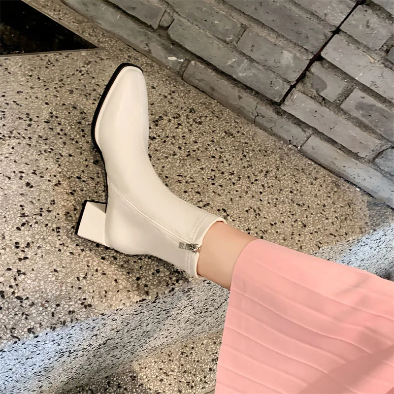 Declan Square Toe Leather Boots - Image 9