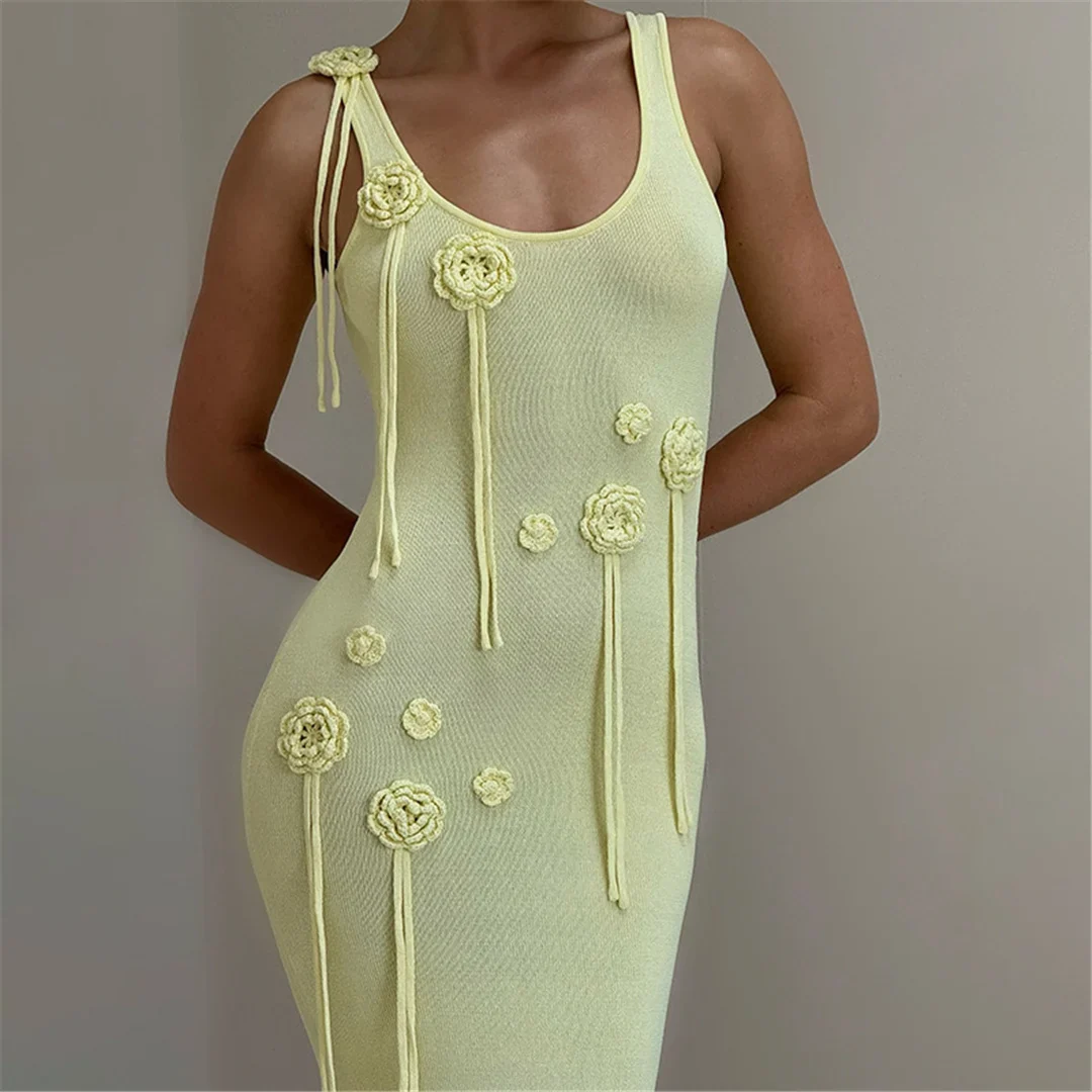 Delany Knitted Flower Dress - Image 7