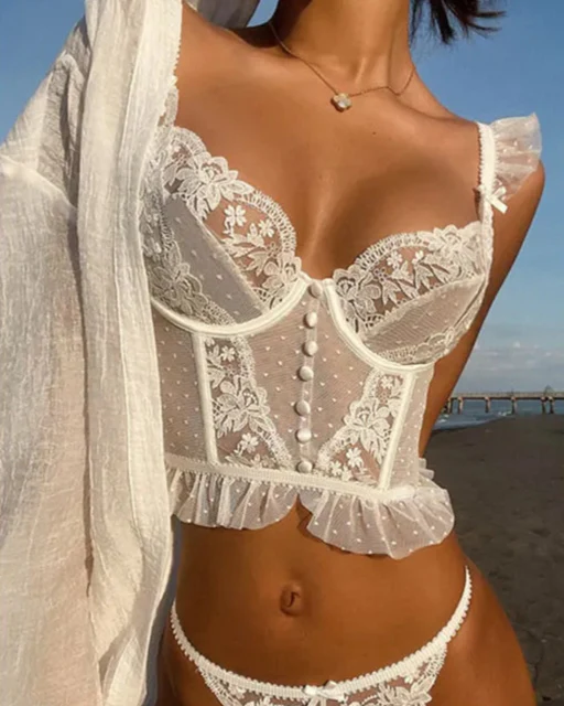 Delicate Dreams Lace Corset Top - Image 3