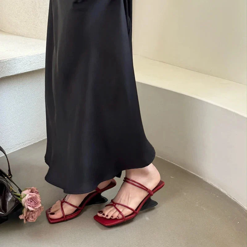 Dove Open Toe Thick Heels - Image 11