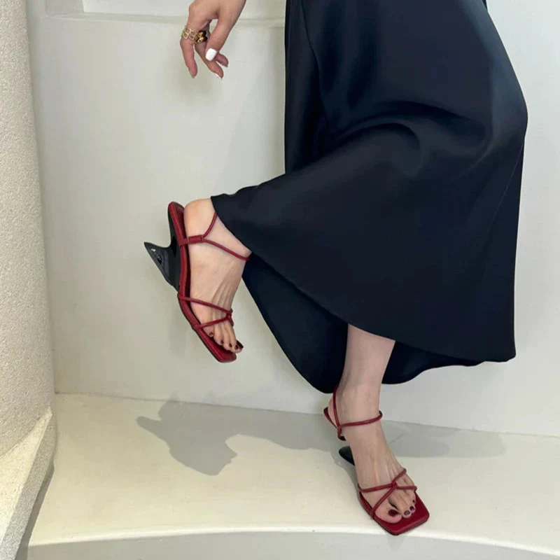 Dove Open Toe Thick Heels - Image 13