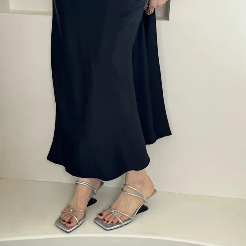 Dove Open Toe Thick Heels - Image 8