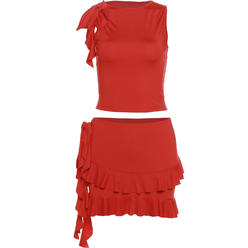Dreamy Dusk Delight Tassel Mini Skirt Set - Image 6