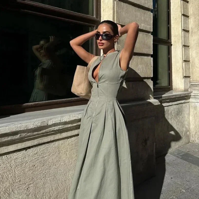 Ed Sara Pleated Long Dress - Image 10