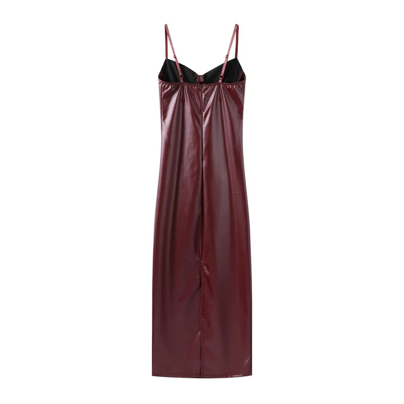 Emory Bodycon Leather Sling Dress - Image 15