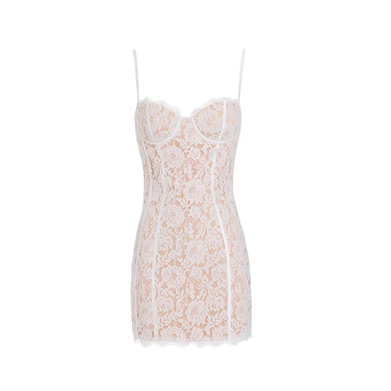 Euphoric Lace Delight Mini Dress - Image 10