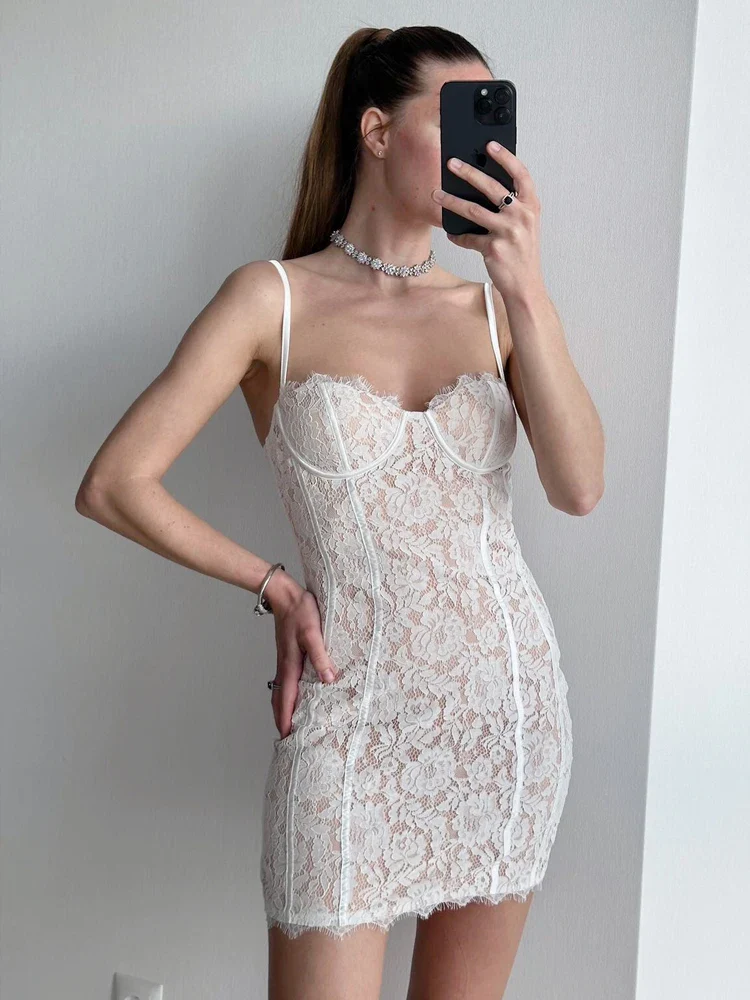 Euphoric Lace Delight Mini Dress - Image 8