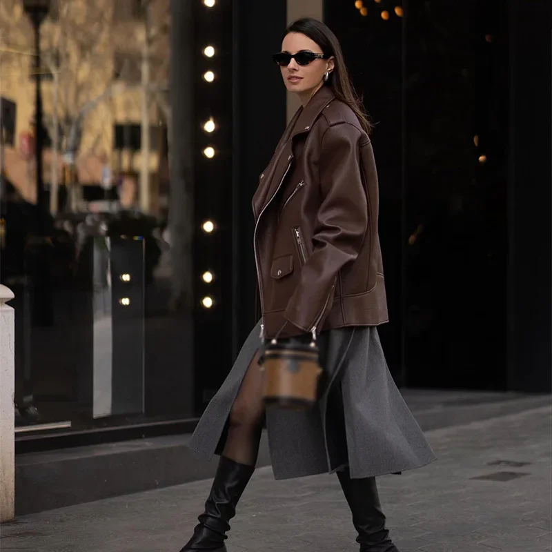Faith Long Sleeves Leather Jacket - Image 3