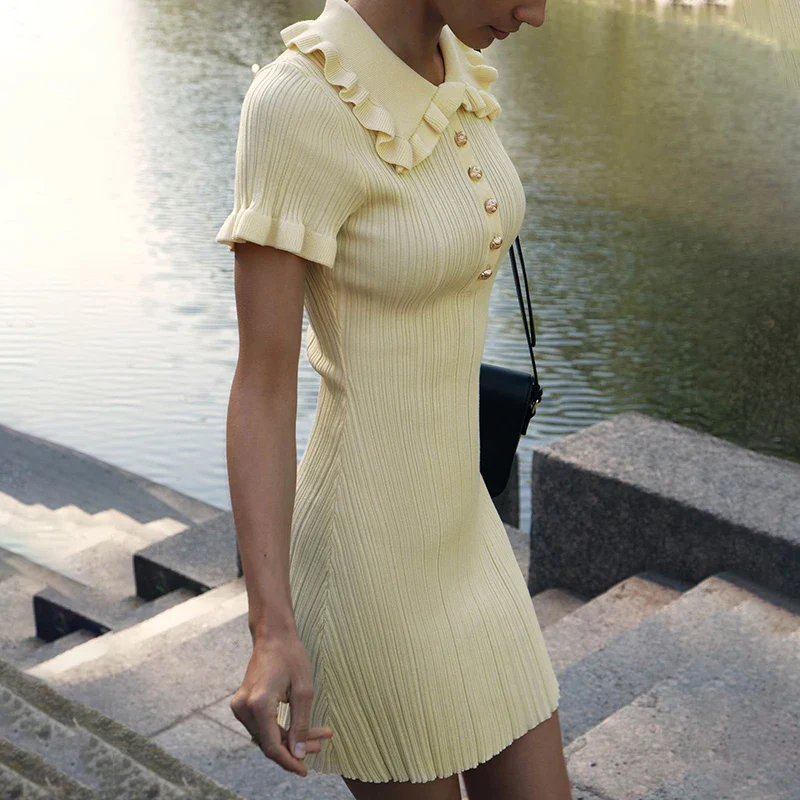 Featherlight Flounce Mini Ruffle Dress - Image 3