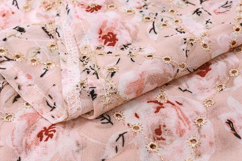 Flamingo Pink Floral Elegance Dress - Image 10