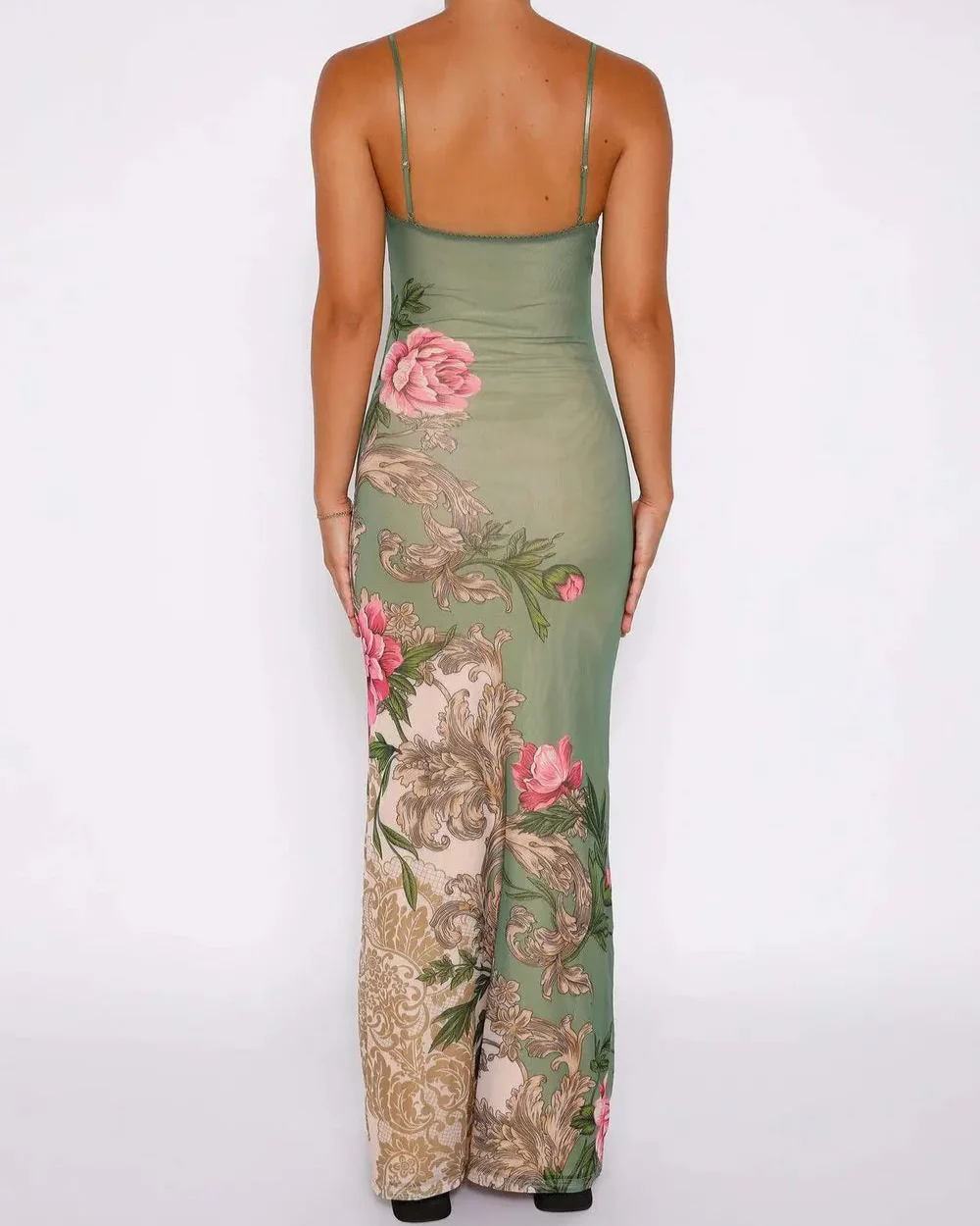 Floretta V Neck Spaghetti Dress - Image 4