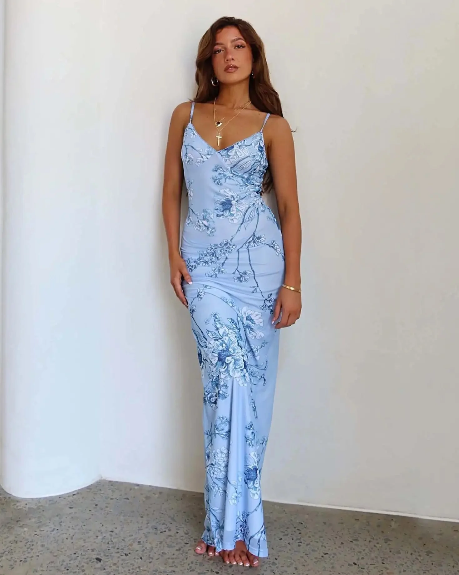 Floretta V Neck Spaghetti Dress - Image 9