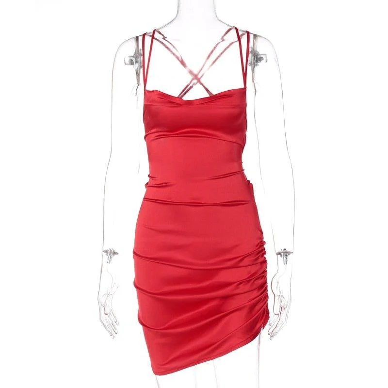 Giva Ruched Satin Dress - Image 22