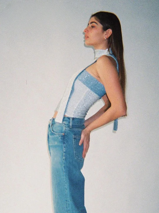 Glimmer Skinny Sleeveless Crop Top - Image 2
