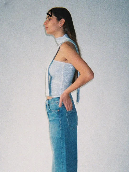 Glimmer Skinny Sleeveless Crop Top - Image 4