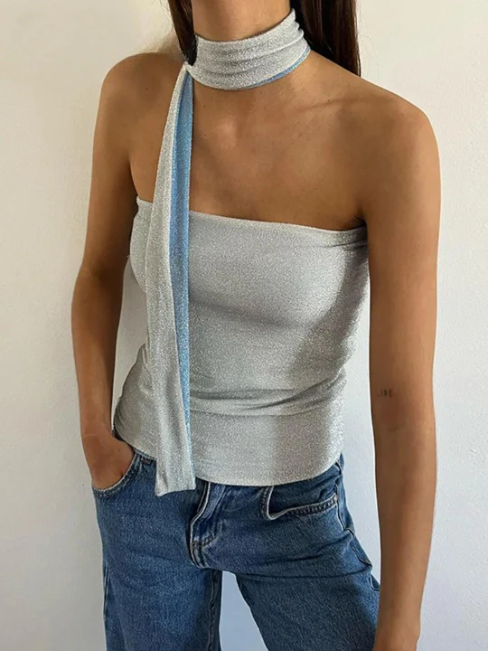 Glimmer Skinny Sleeveless Crop Top - Image 6