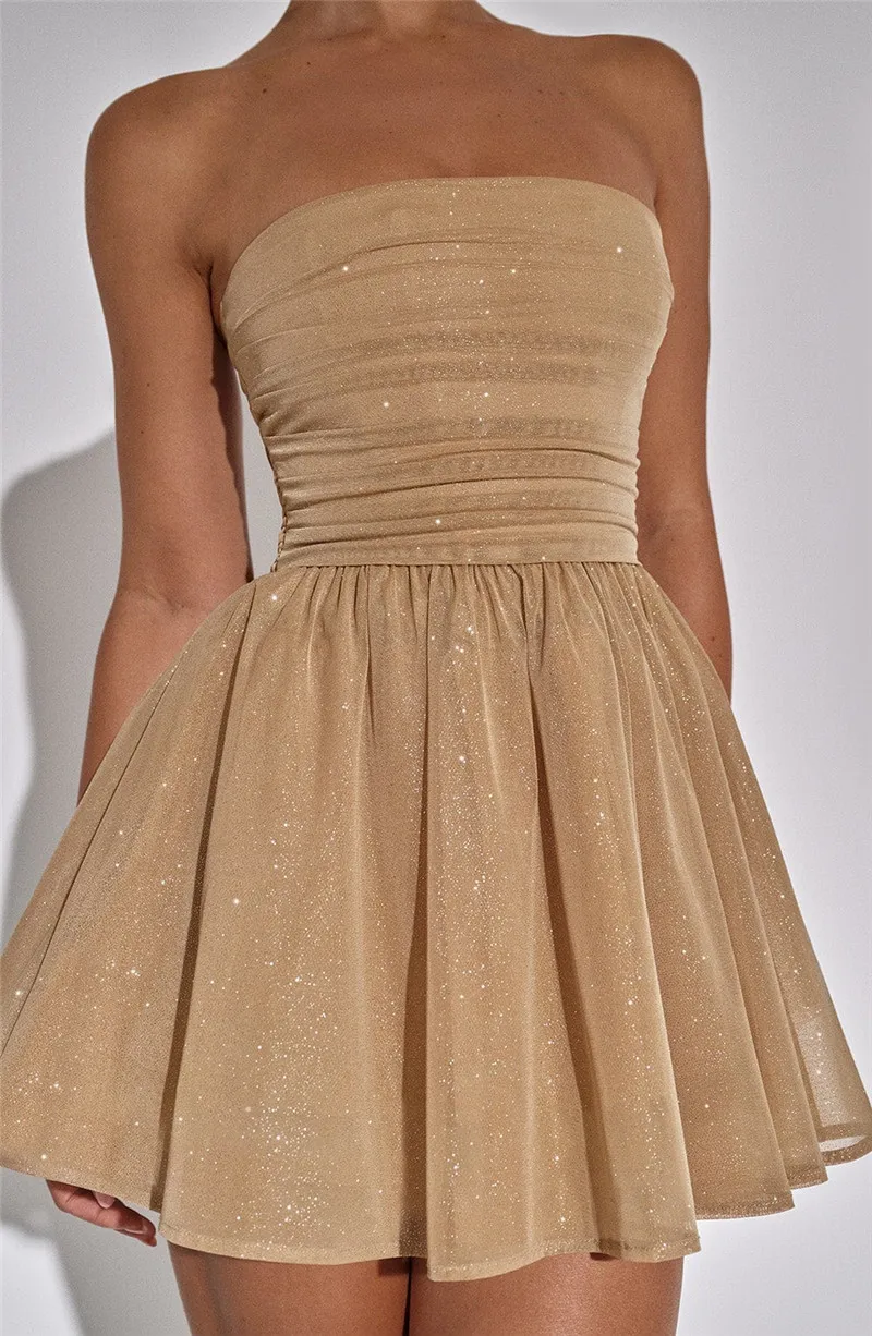 Glitter Glam Mesh Mini Bow Dress - Image 15