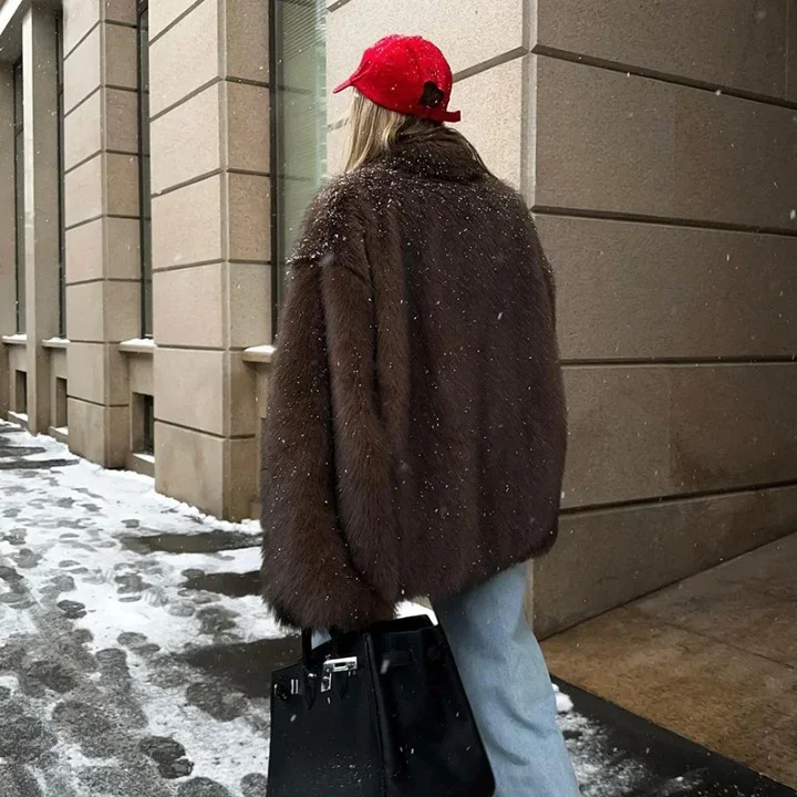 Goal Digger Warm Faux Fur Coat - Image 2