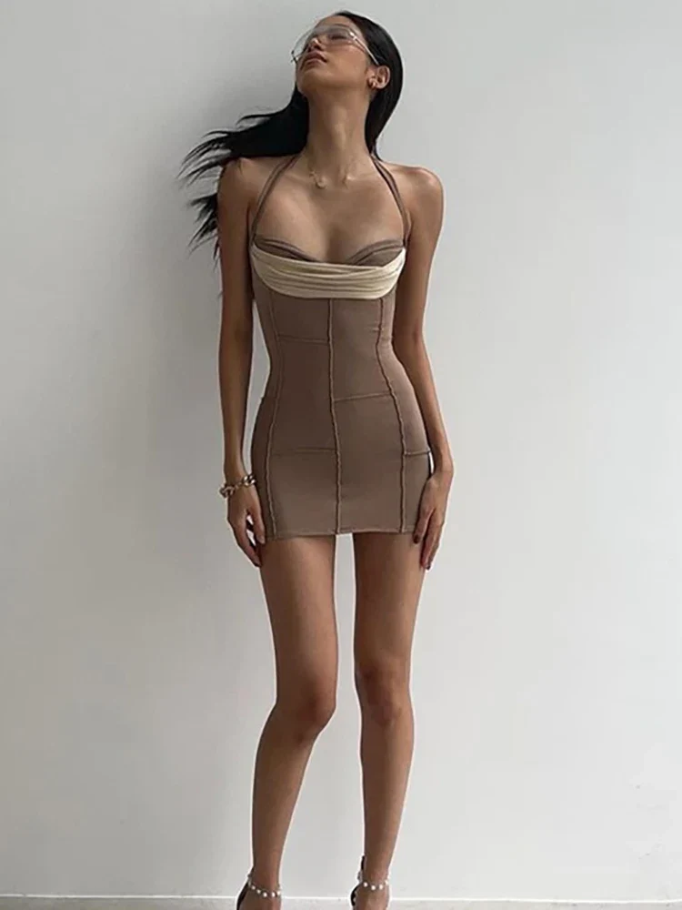 Gourmet Splicing Grove Backless Halter Dress - Image 3