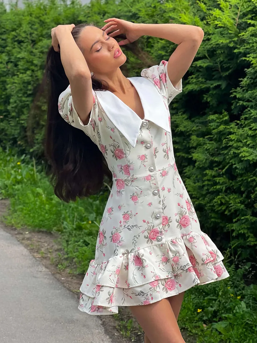 Gweny Puff Sleeves Floral Mini Dress - Image 10