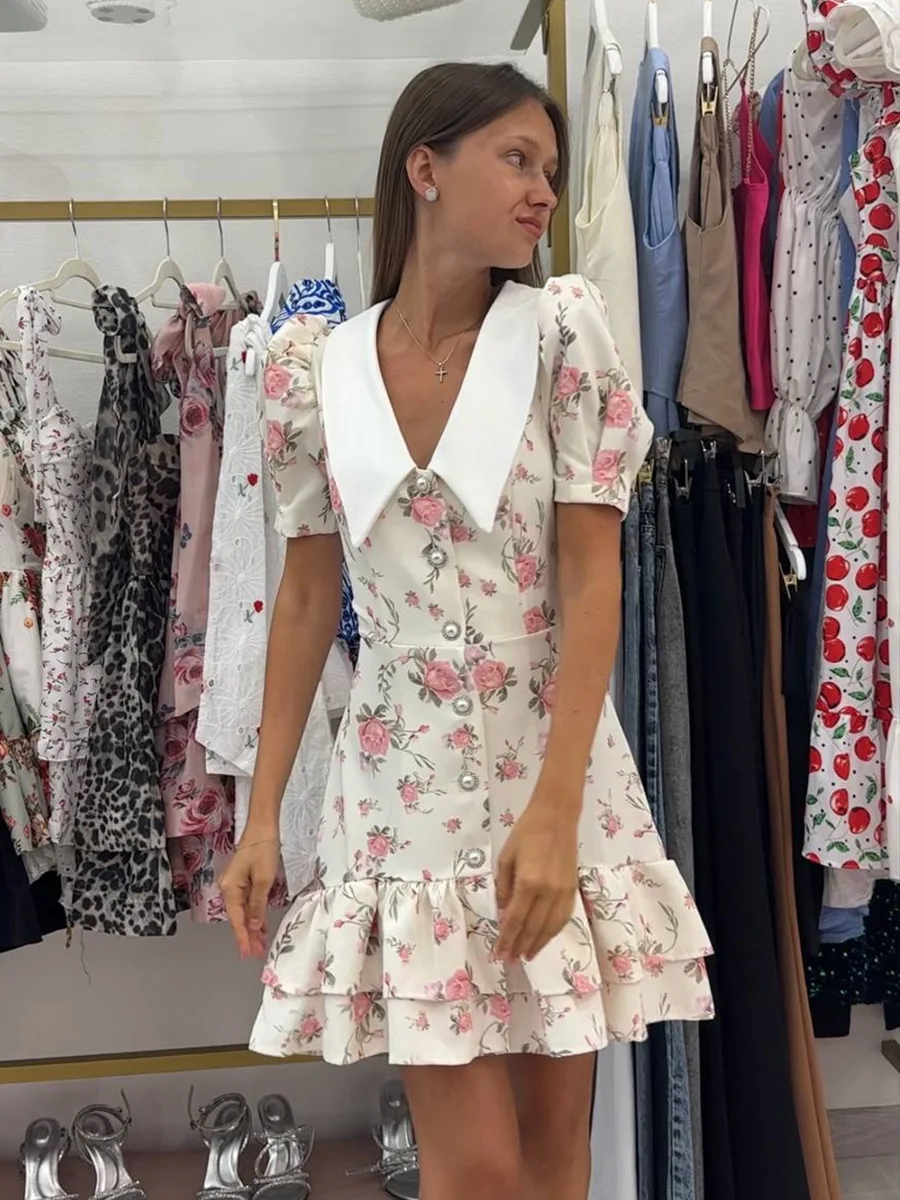 Gweny Puff Sleeves Floral Mini Dress - Image 12
