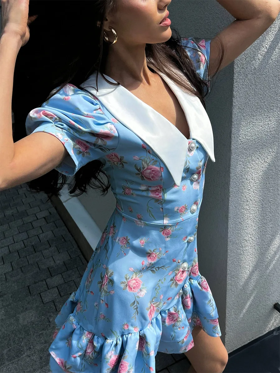 Gweny Puff Sleeves Floral Mini Dress - Image 16