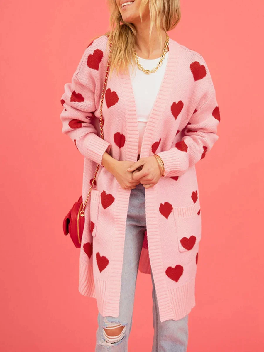 Heart Me Not Long Sweater Cardigan - Image 10