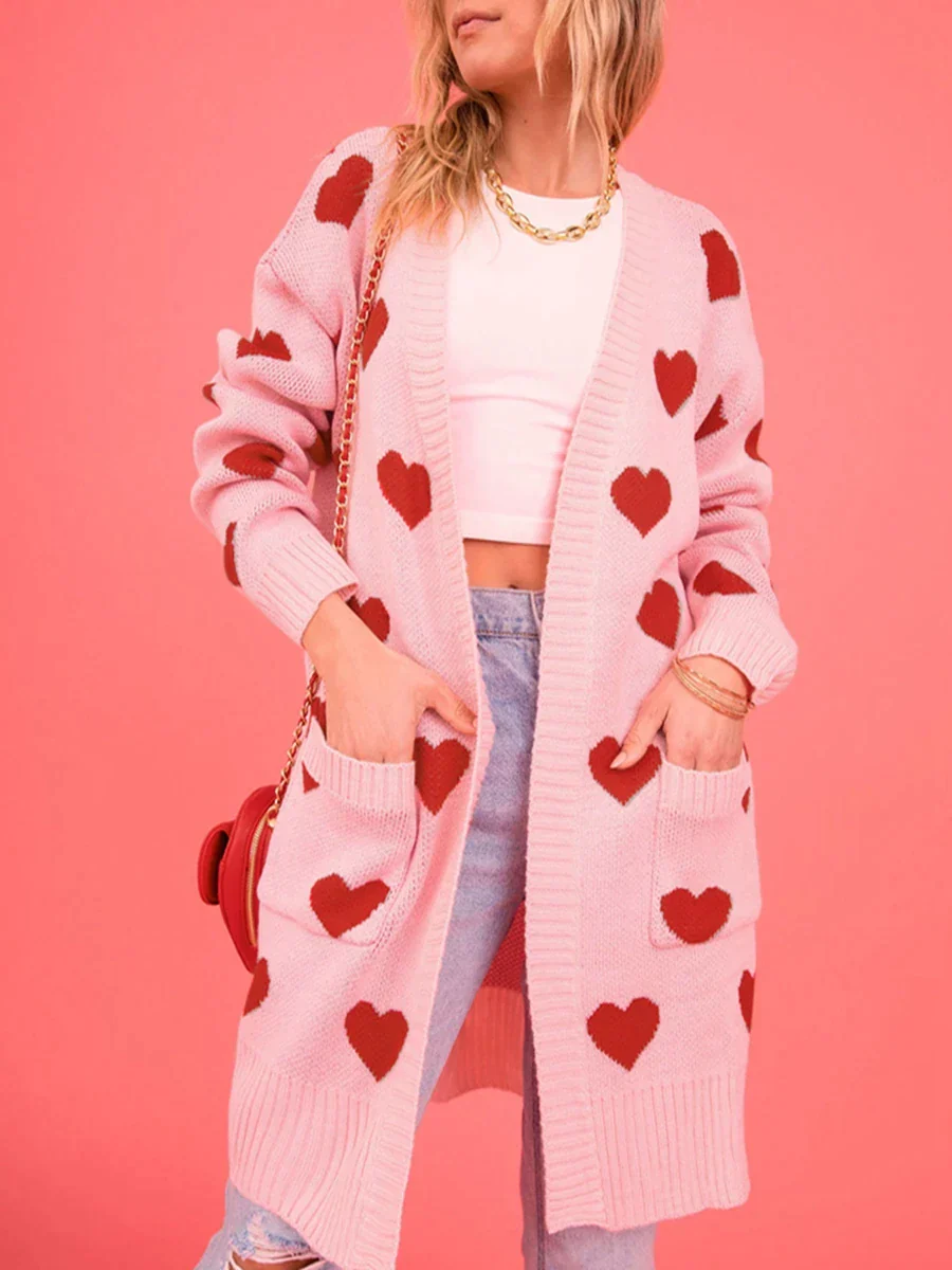 Heart Me Not Long Sweater Cardigan - Image 12