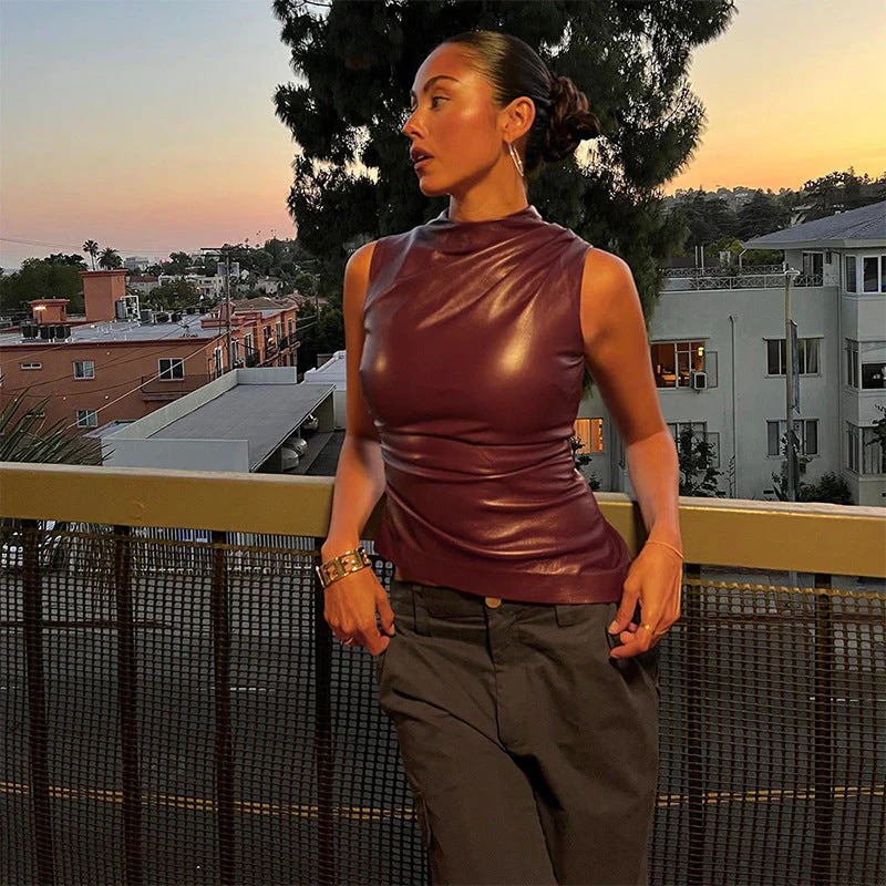 Iconic Asymmetrical Sleeveless Top - Image 7