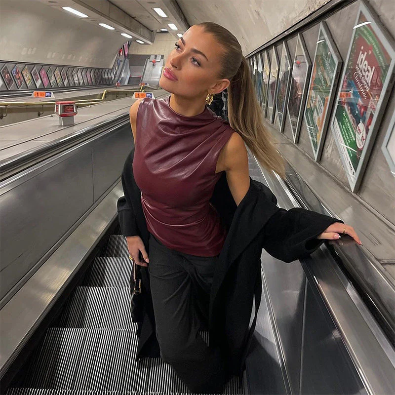 Iconic Asymmetrical Sleeveless Top - Image 8
